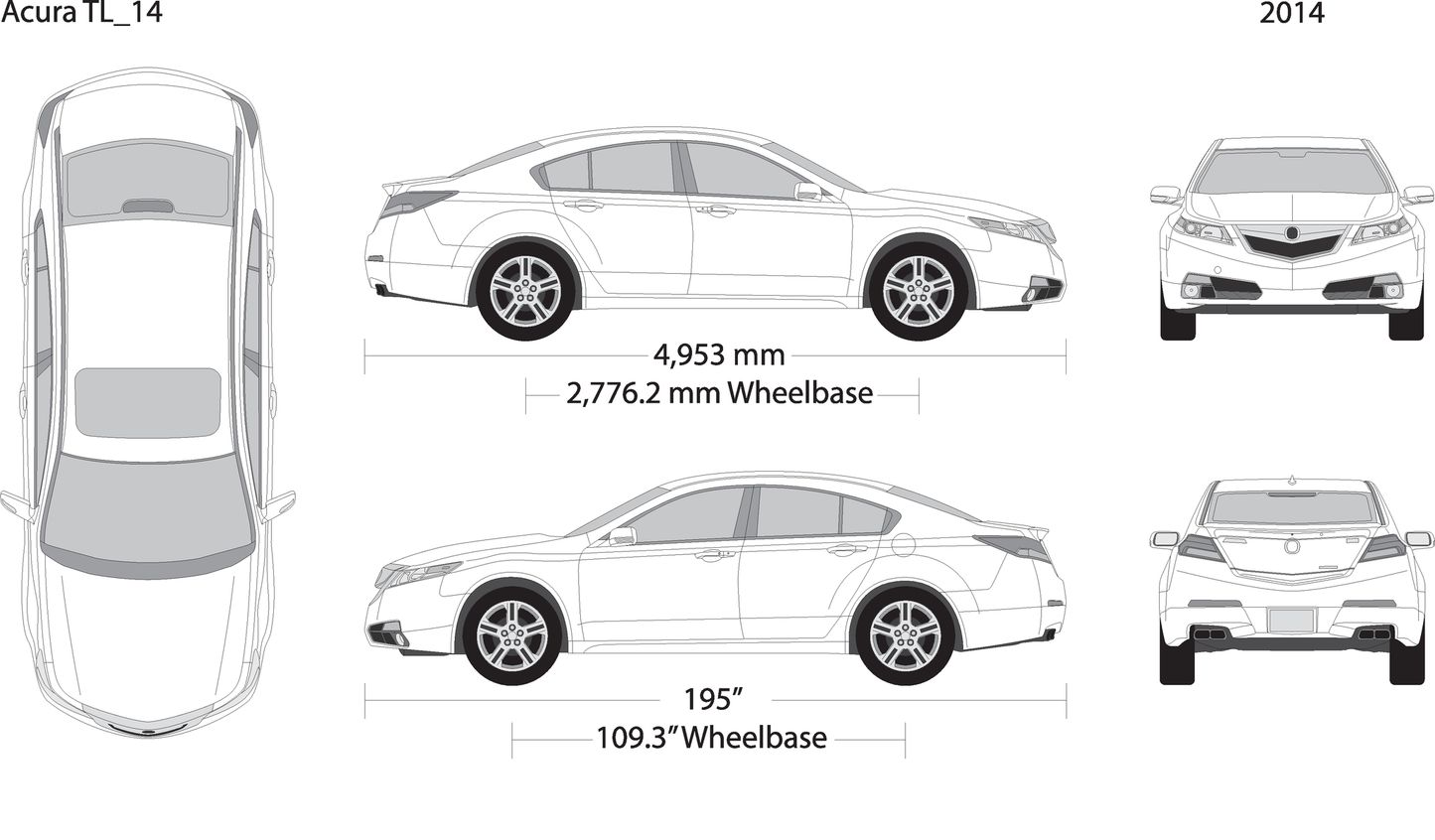2014 Acura Tl V14 Vehicle Wrap Template
