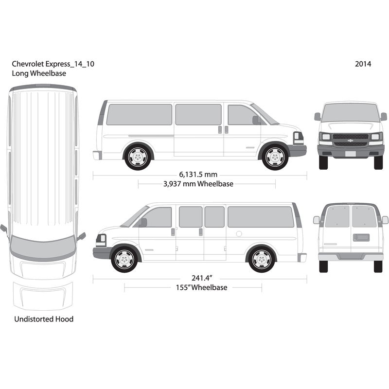 2014 Chevy Express V10 Vehicle Wrap Template