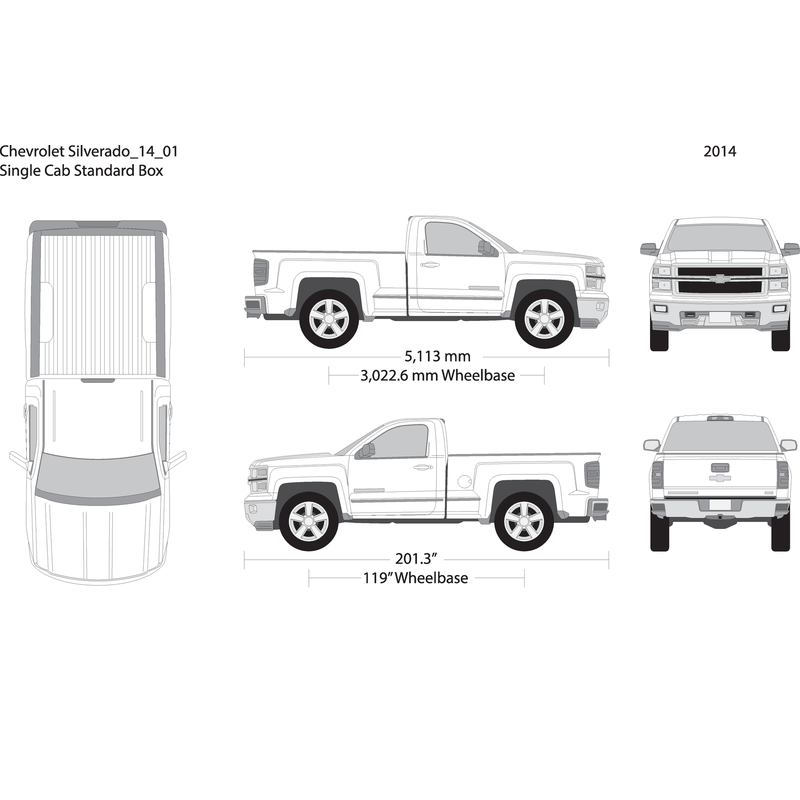 2014 Chevy Silverado 1500 V01 Vehicle Wrap Template