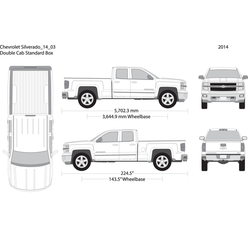2014 Chevy Silverado 1500 V03 Vehicle Wrap Template