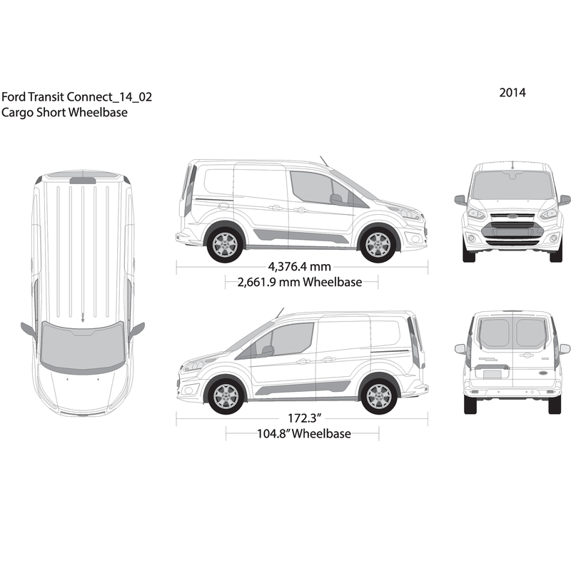 2014 Ford Transit Connect V02 Vehicle Wrap Template