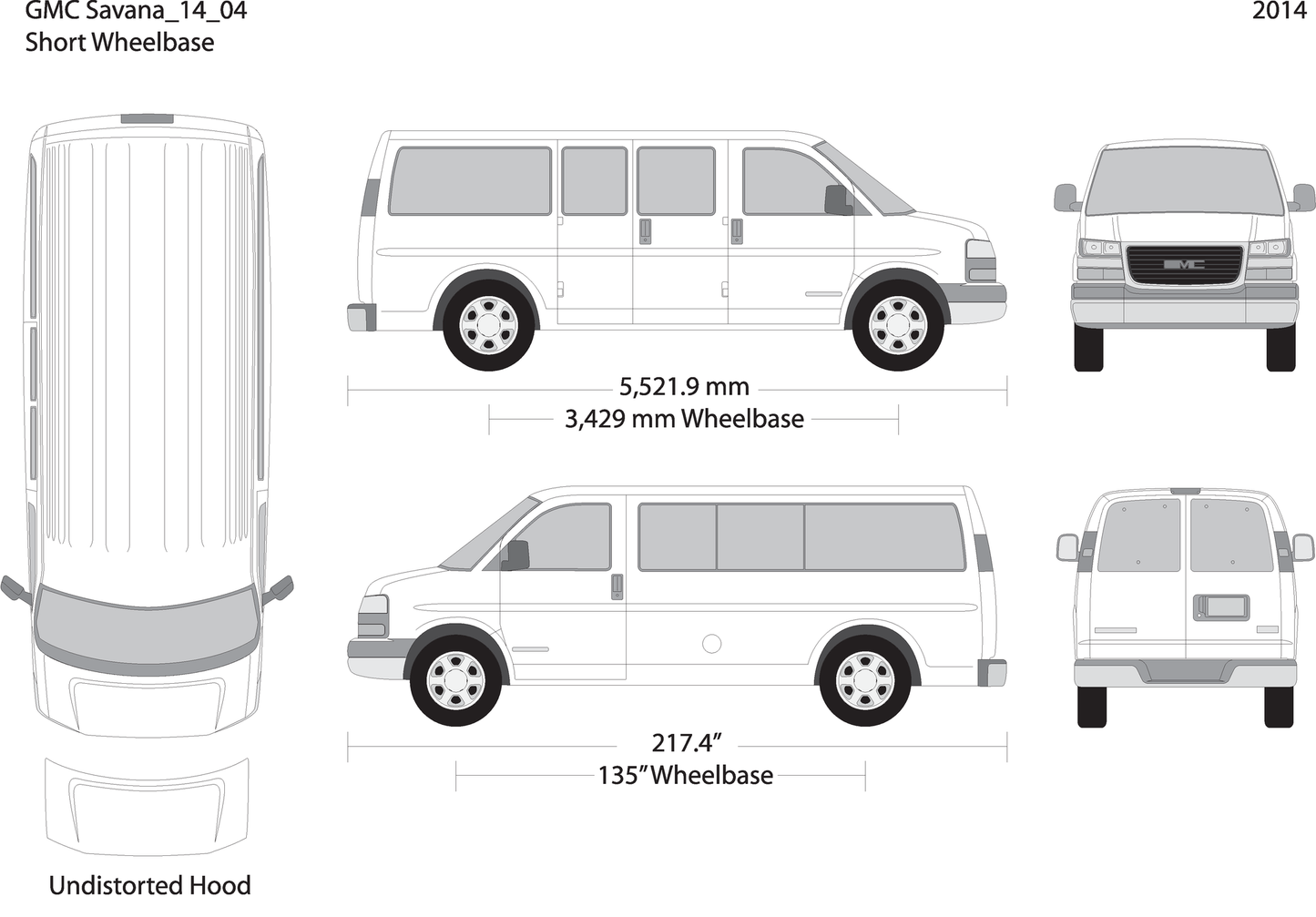 2014 Gmc Savana V04 Vehicle Wrap Template