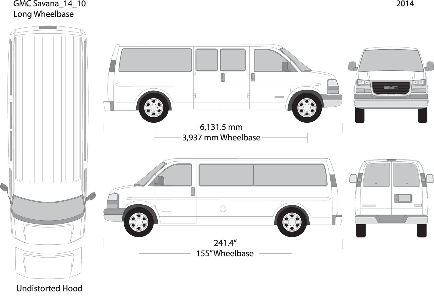 2014 Gmc Savana V10 Vehicle Wrap Template