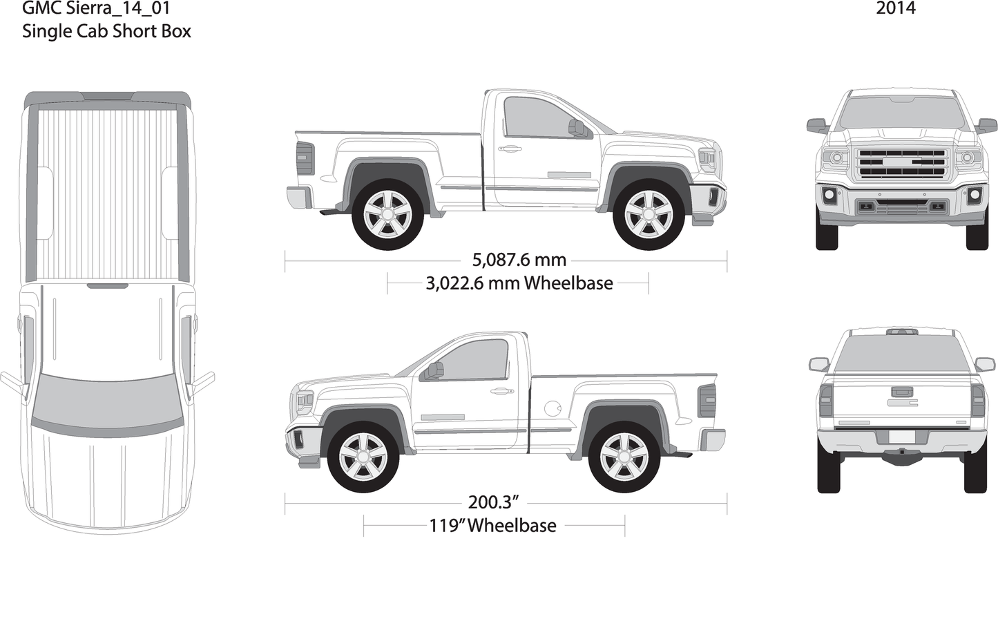 2014 Gmc Sierra 1500 V01 Vehicle Wrap Template