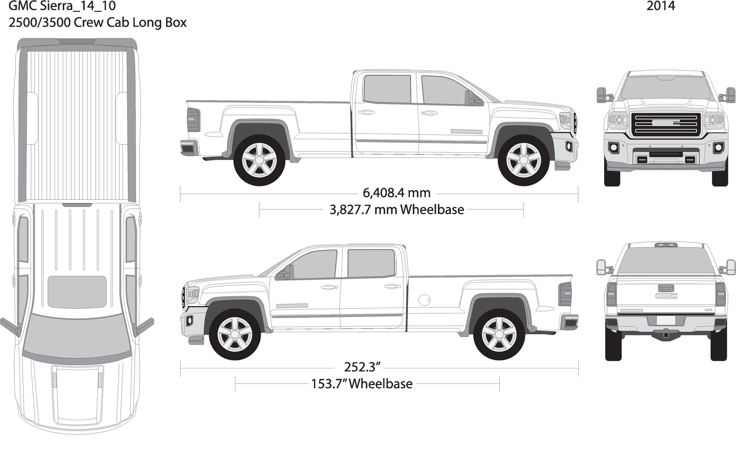 2014 Gmc Sierra 2500 3500 Hd V10 Vehicle Wrap Template