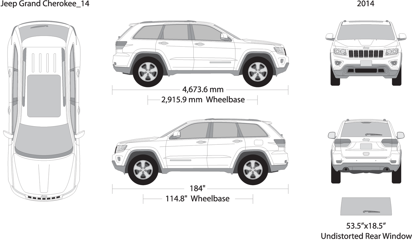 2014 Jeep Grand Cherokee V14 Vehicle Wrap Template