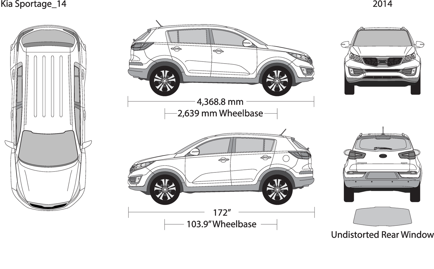 2014 Kia Sportage V14 Vehicle Wrap Template
