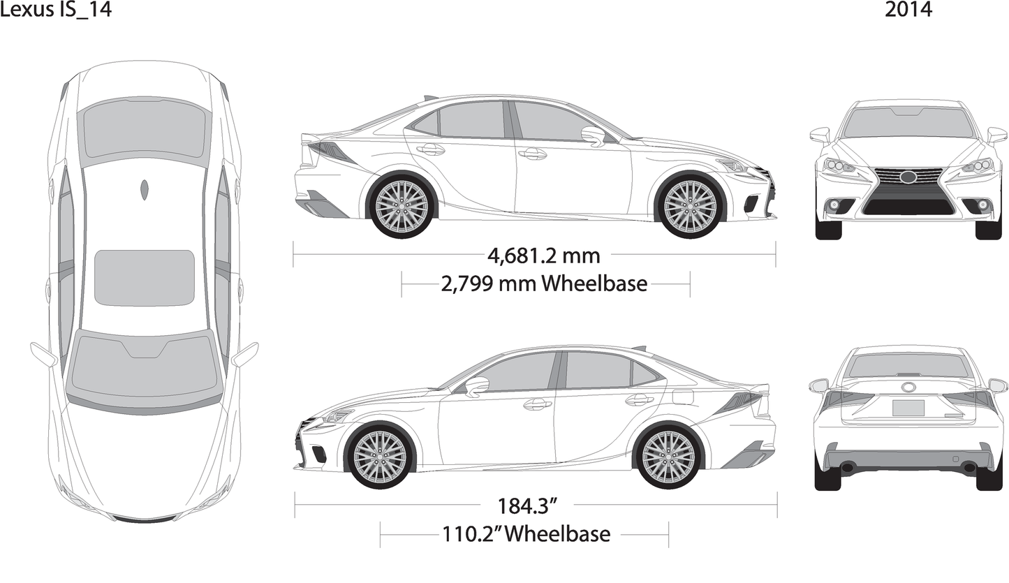 2014 Lexus Is V14 Vehicle Wrap Template