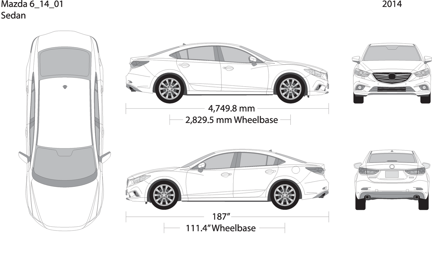 2014 Mazda Mazda 6 V01 Vehicle Wrap Template