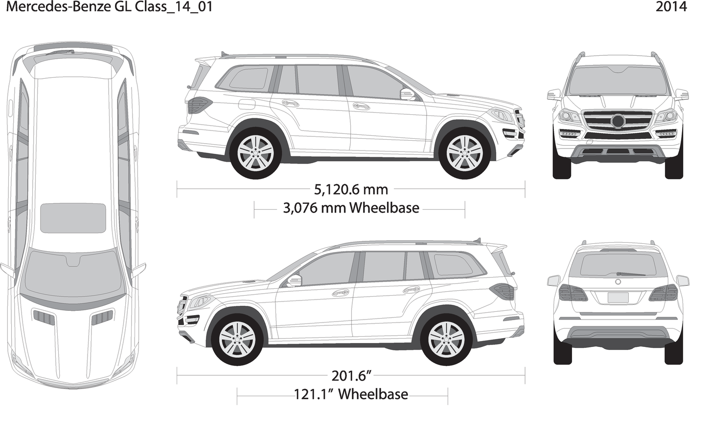 2014 Mercedes Gl Class V01 Vehicle Wrap Template
