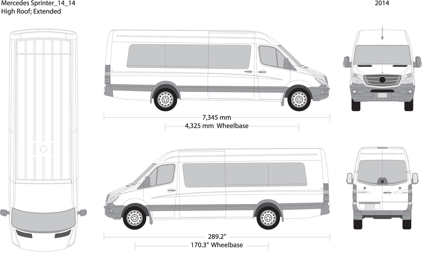 2014 Mercedes Sprinter V14 Vehicle Wrap Template