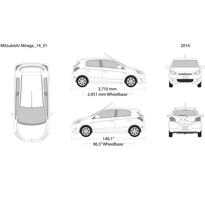 2014 Mitsubishi Mirage V01 Vehicle Wrap Template