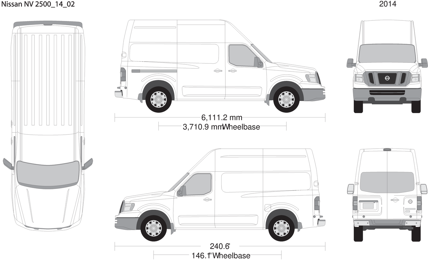 2014 Nissan Nv 2500 V02 Vehicle Wrap Template