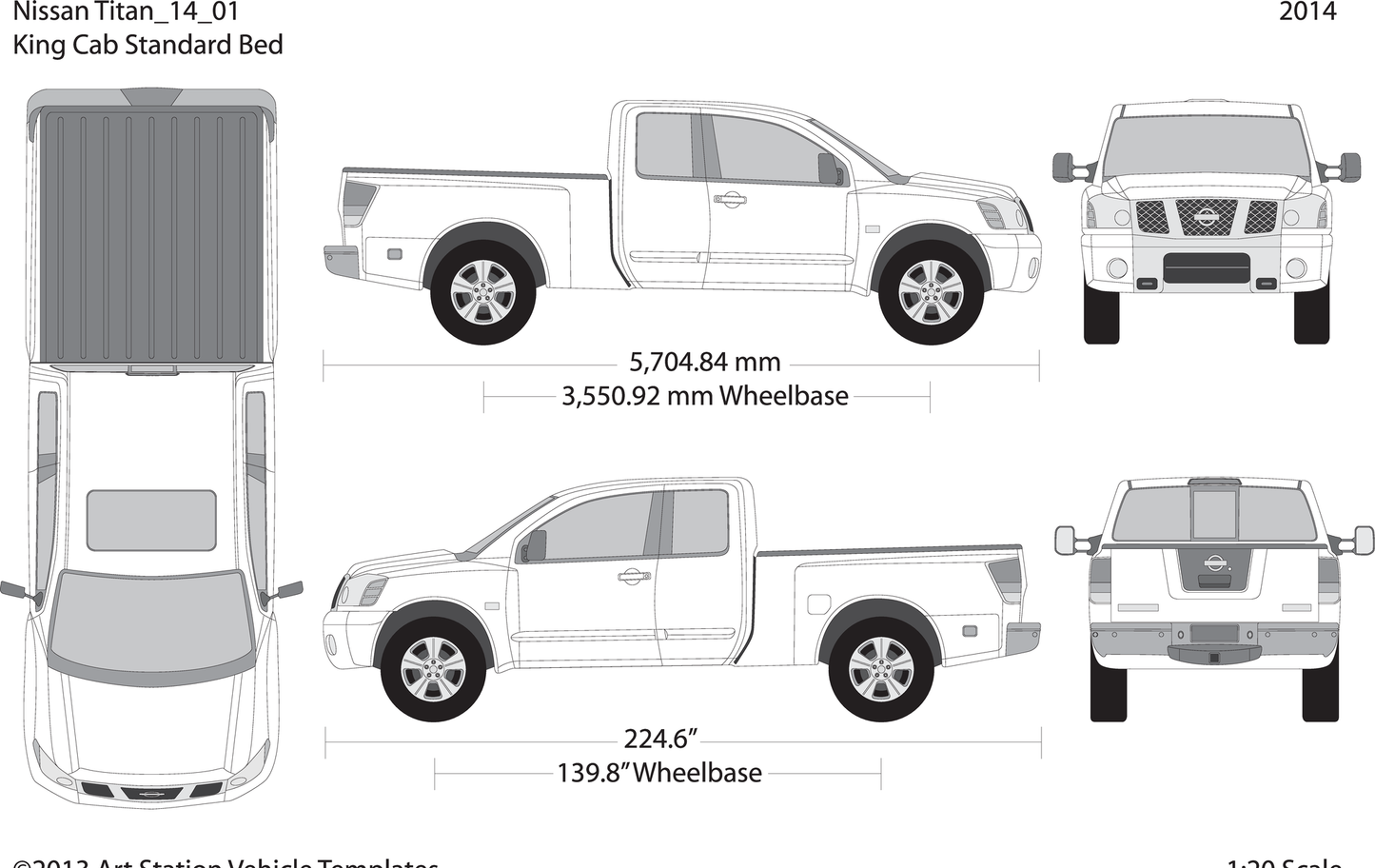 2014 Nissan Titan V01 Vehicle Wrap Template