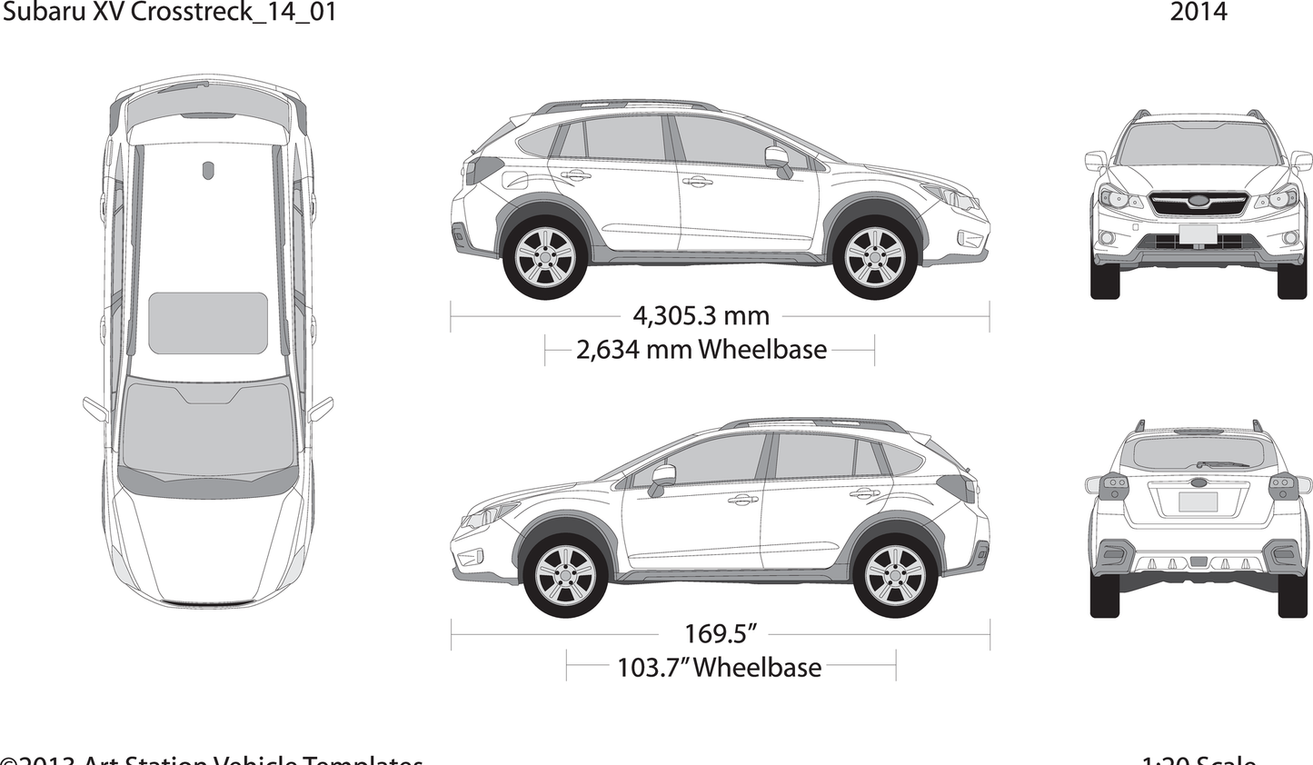 2014 Subaru Xv Crosstrek V01 Vehicle Wrap Template