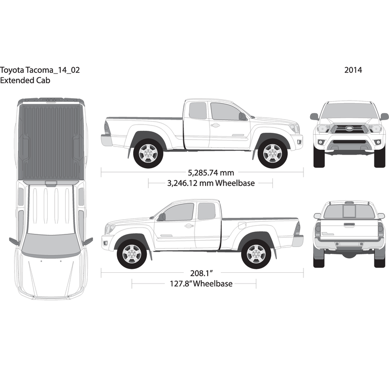 2014 Toyota Tacoma V02 Vehicle Wrap Template
