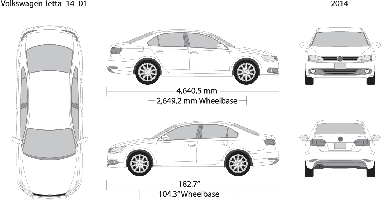 2014 Volkswagen Jetta V01 Vehicle Wrap Template