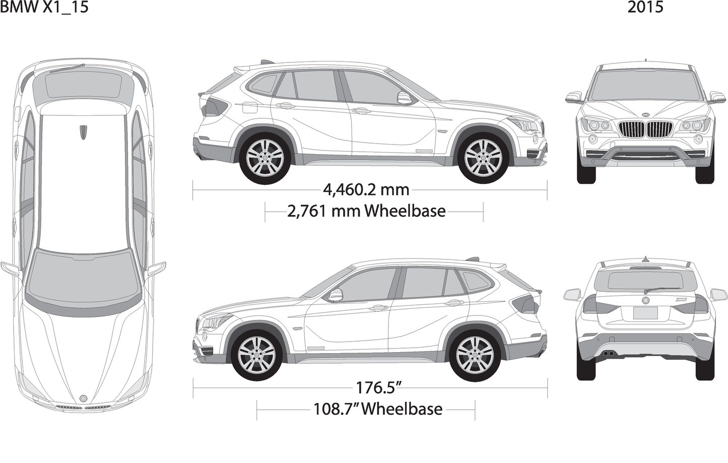 2015 Bmw X1 V15 Vehicle Wrap Template