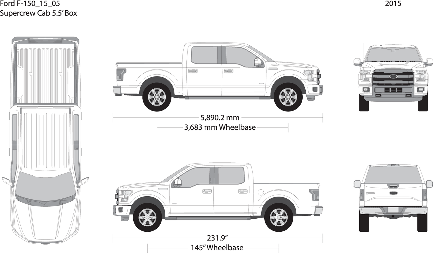 2015 Ford F 150 V05 Vehicle Wrap Template