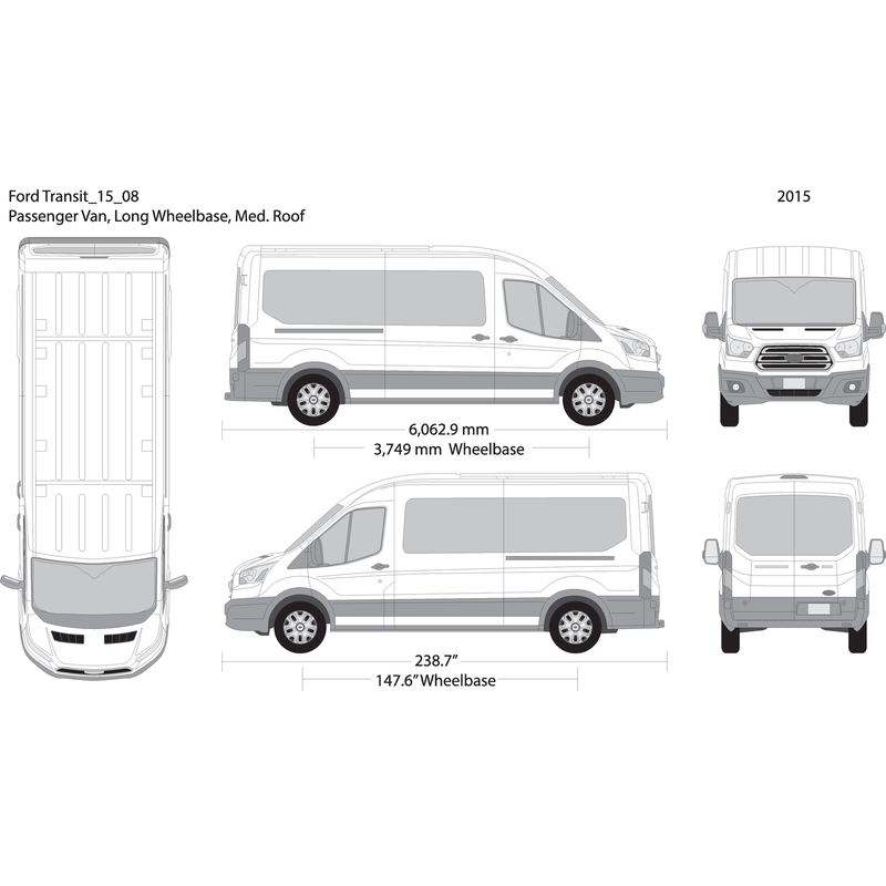 2015 Ford Transit Sliding Door V08 Vehicle Wrap Template