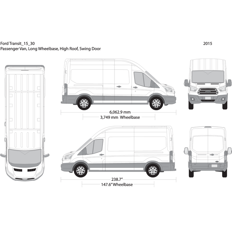 2015 Ford Transit Swing Door V30 Vehicle Wrap Template