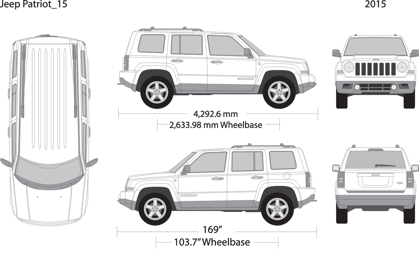 2015 Jeep Patriot V15 Vehicle Wrap Template