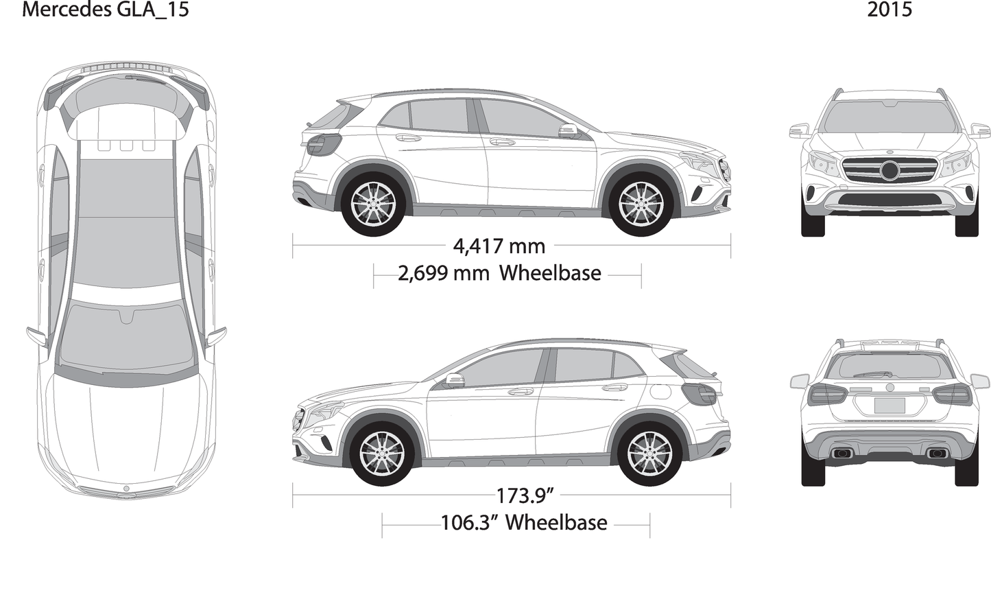 2015 Mercedes Gla V15 Vehicle Wrap Template