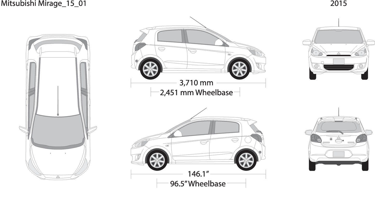 2015 Mitsubishi Mirage V01 Vehicle Wrap Template
