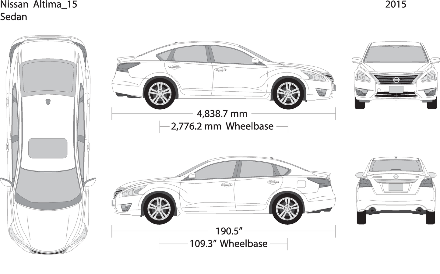 2015 Nissan Altima V01 Vehicle Wrap Template