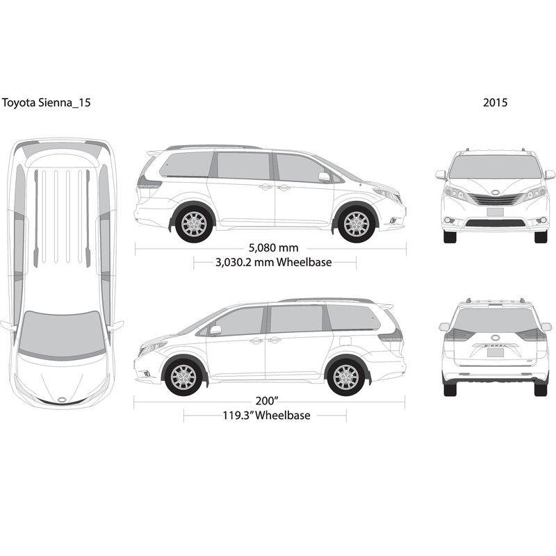 2015 Toyota Sienna V15 Vehicle Wrap Template