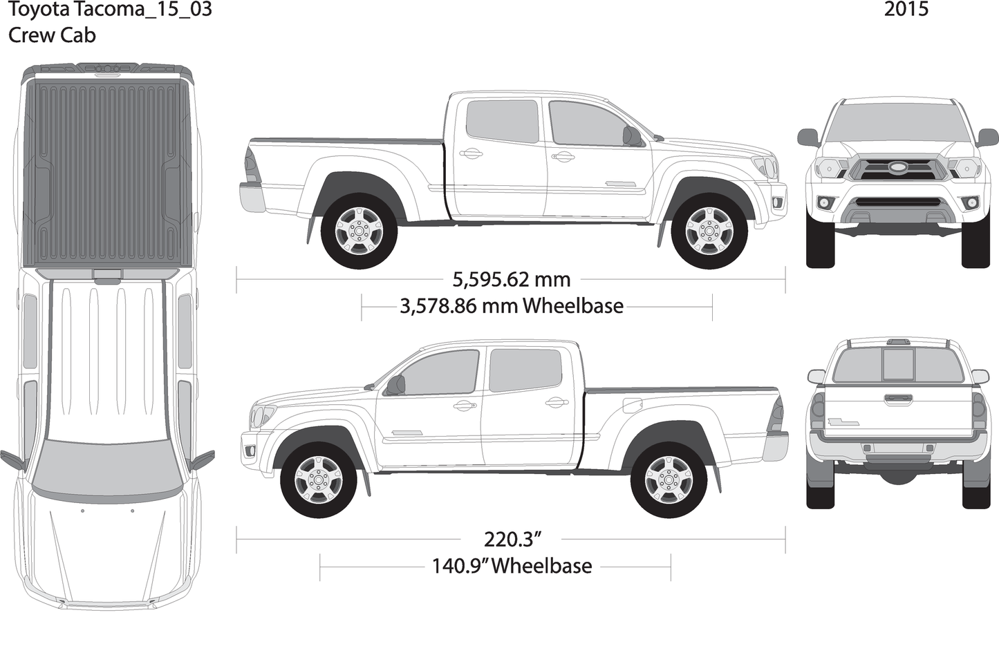 2015 Toyota Tacoma V03 Vehicle Wrap Template