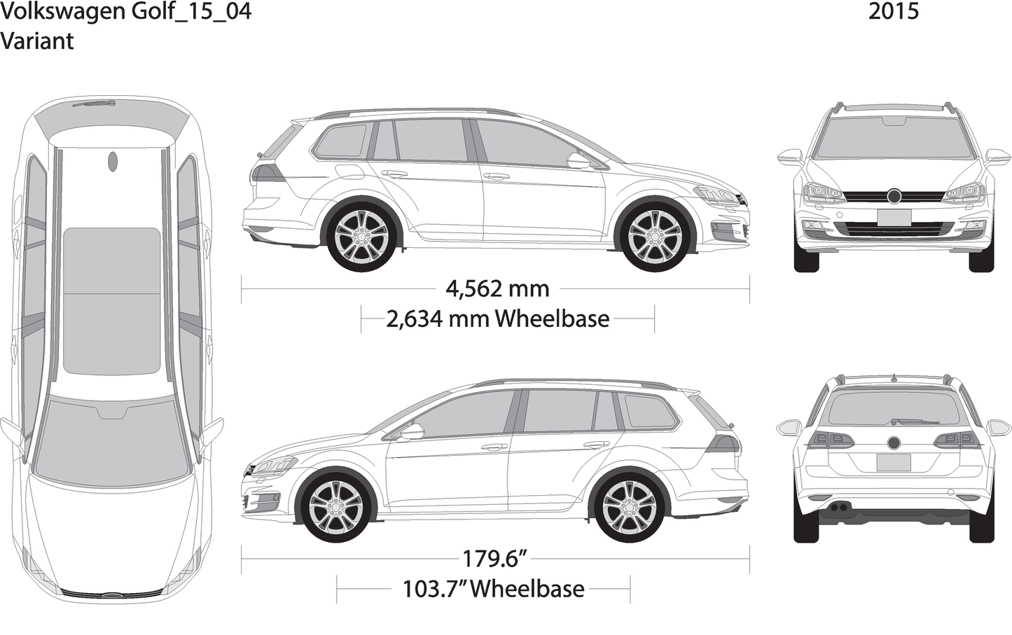 2015 Volkswagen Golf V04 Vehicle Wrap Template
