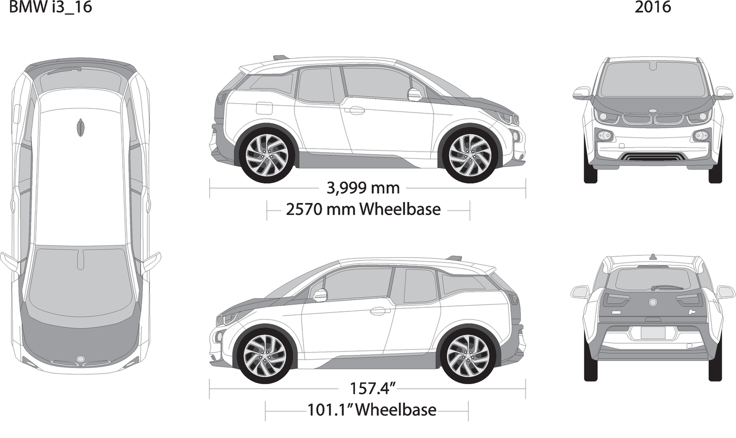 2016 Bmw I3 V16 Vehicle Wrap Template