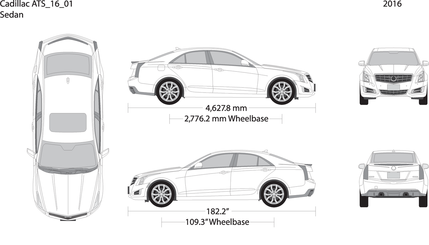 2016 Cadillac Ats V01 Vehicle Wrap Template