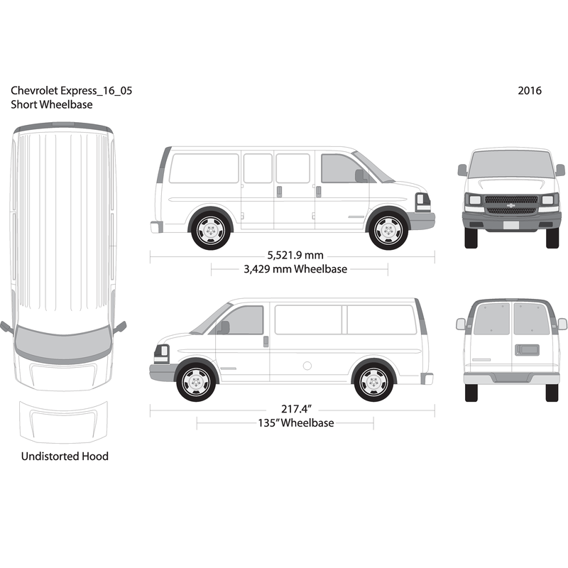 2016 Chevy Express V05 Vehicle Wrap Template