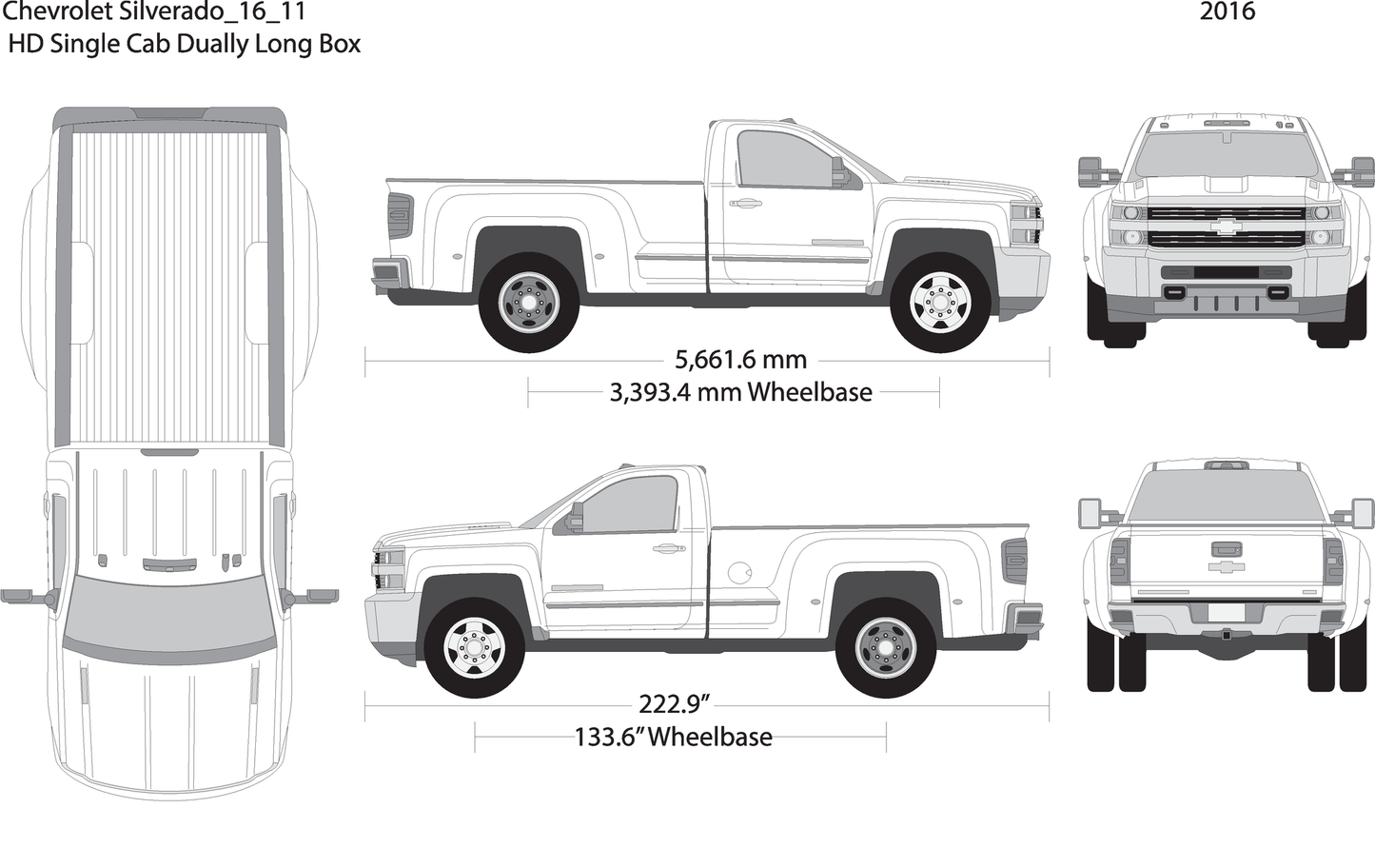 2016 Chevy Silverado 2500 3500 Hd V11 Vehicle Wrap Template