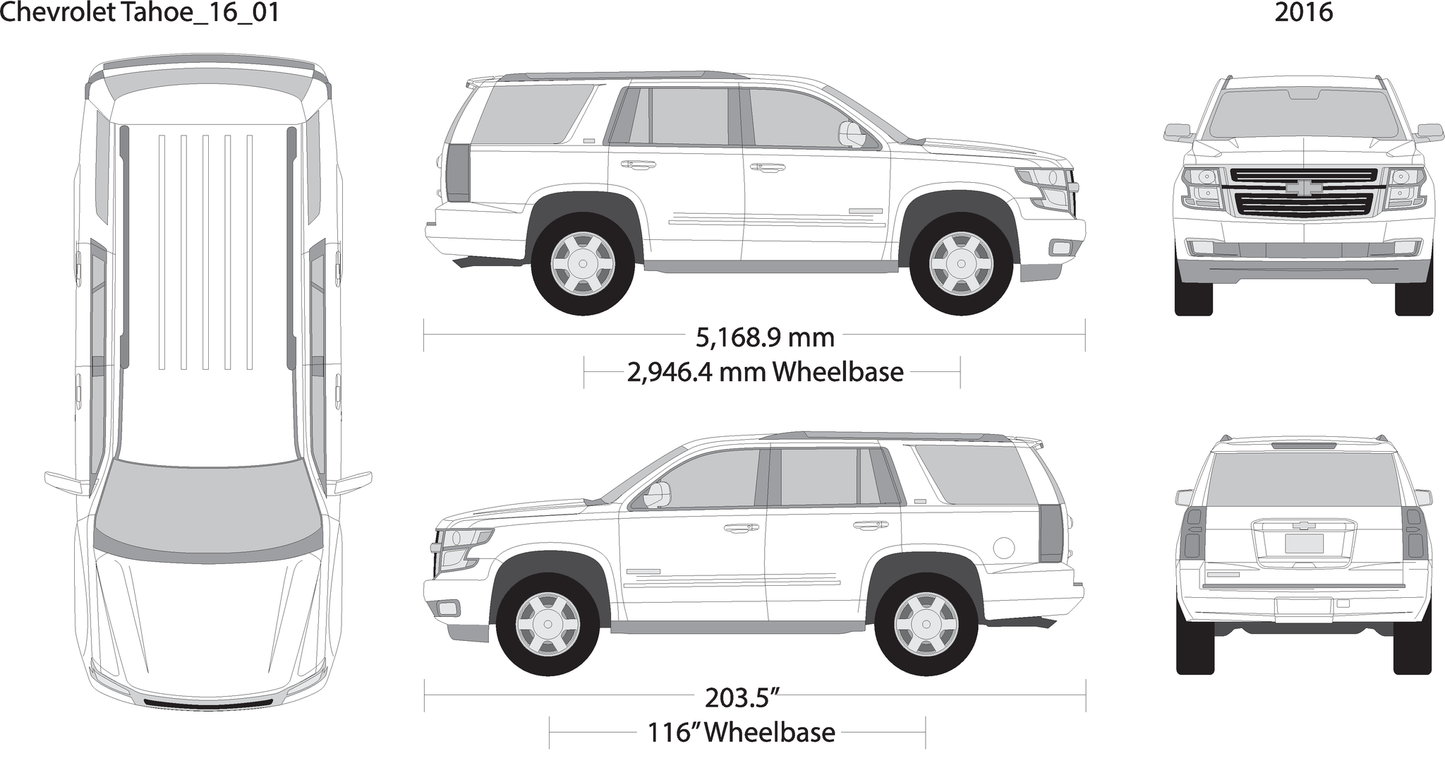 2016 Chevy Tahoe V01 Vehicle Wrap Template
