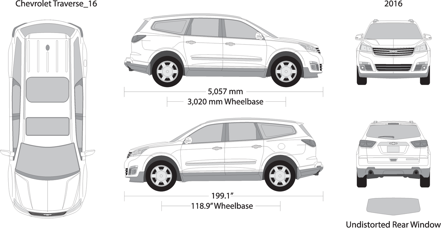 2016 Chevy Traverse V16 Vehicle Wrap Template