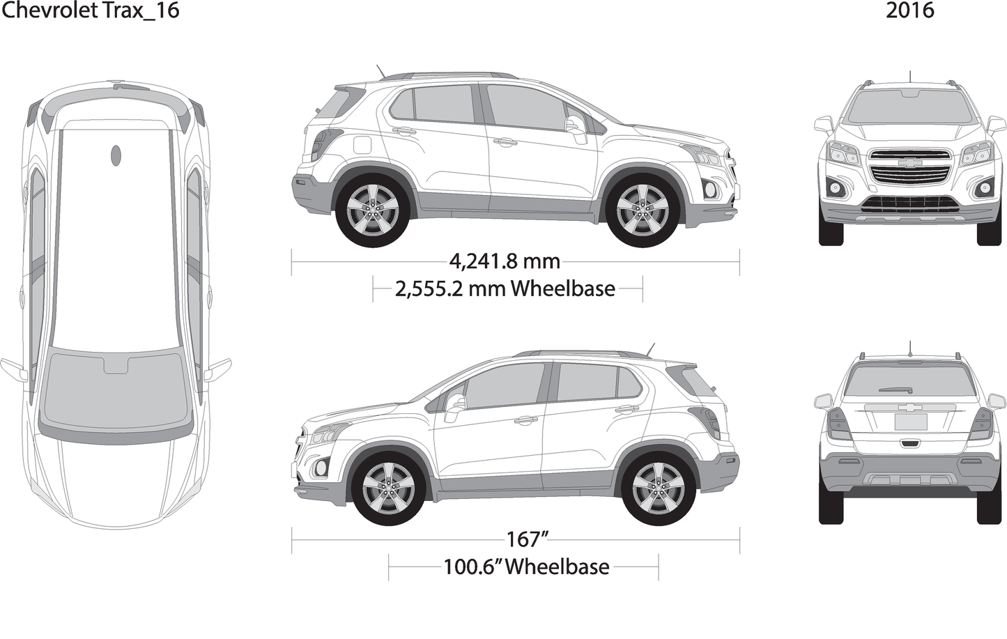 2016 Chevy Trax V16 Vehicle Wrap Template