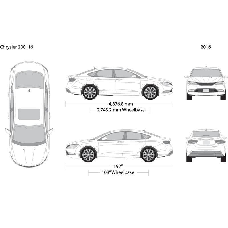 2016 Chrysler 200 V16 Vehicle Wrap Template