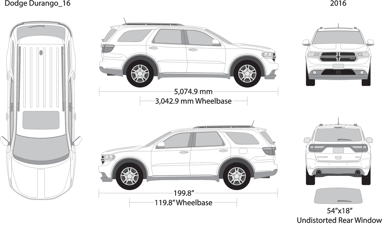 2016 Dodge Durango V16 Vehicle Wrap Template