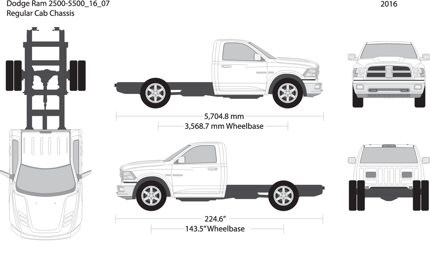2016 Dodge Ram 2500 3500 V07 Vehicle Wrap Template