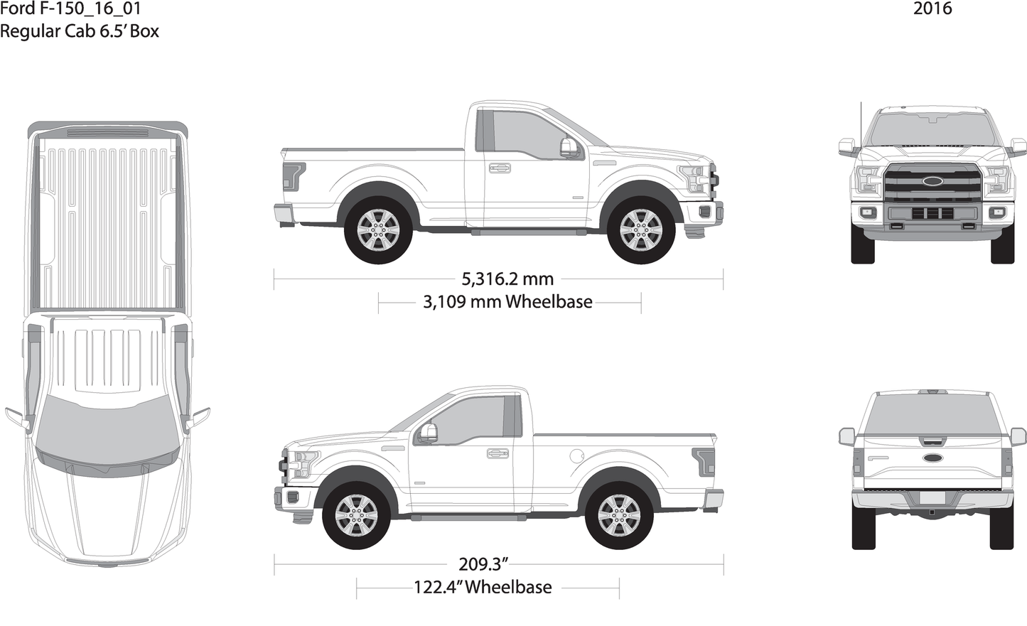 2016 Ford F 150 V01 Vehicle Wrap Template