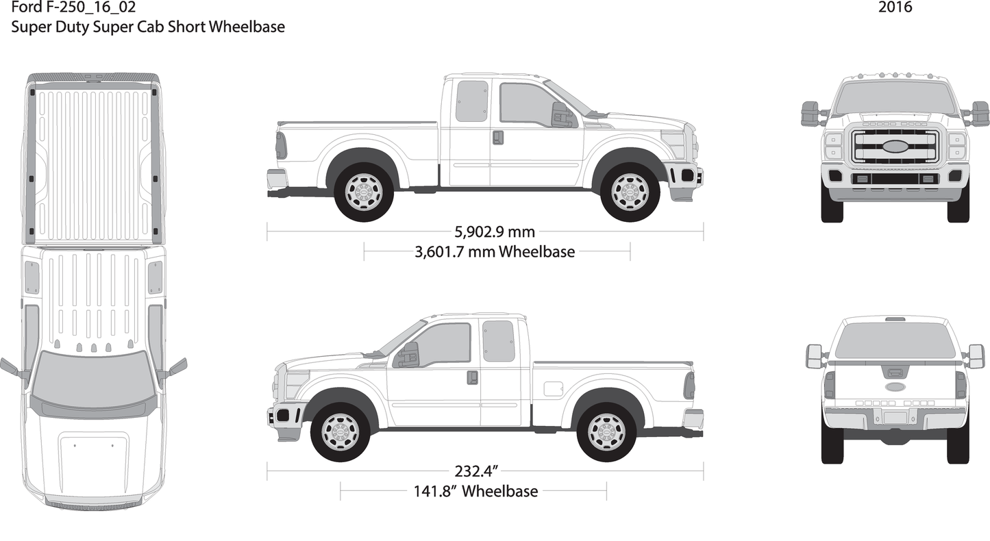 2016 Ford F 250 V02 Vehicle Wrap Template