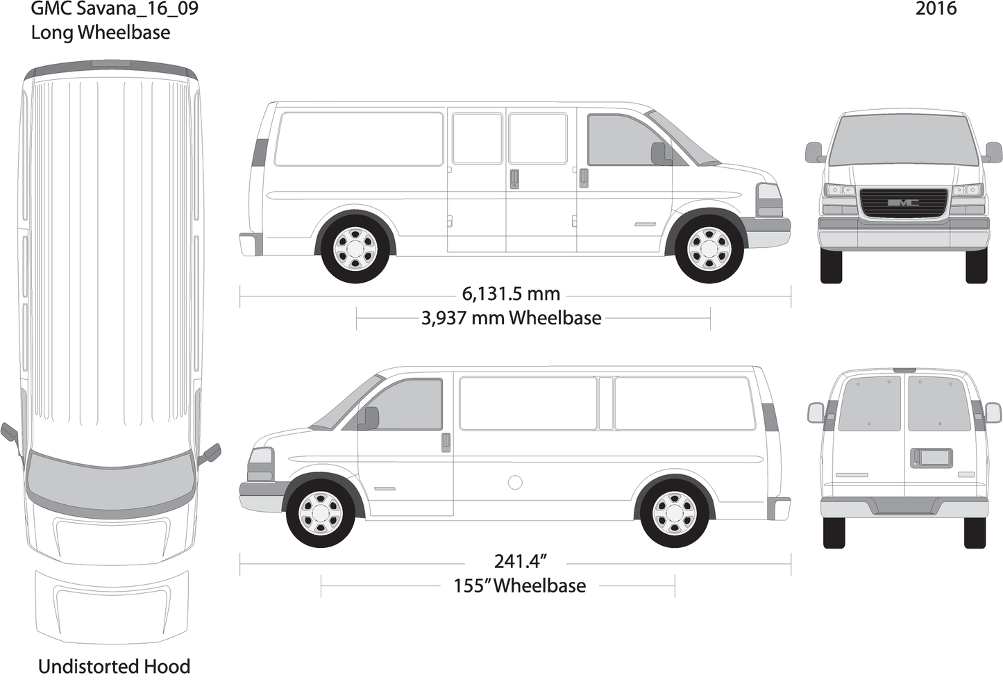2016 Gmc Savana V09 Vehicle Wrap Template