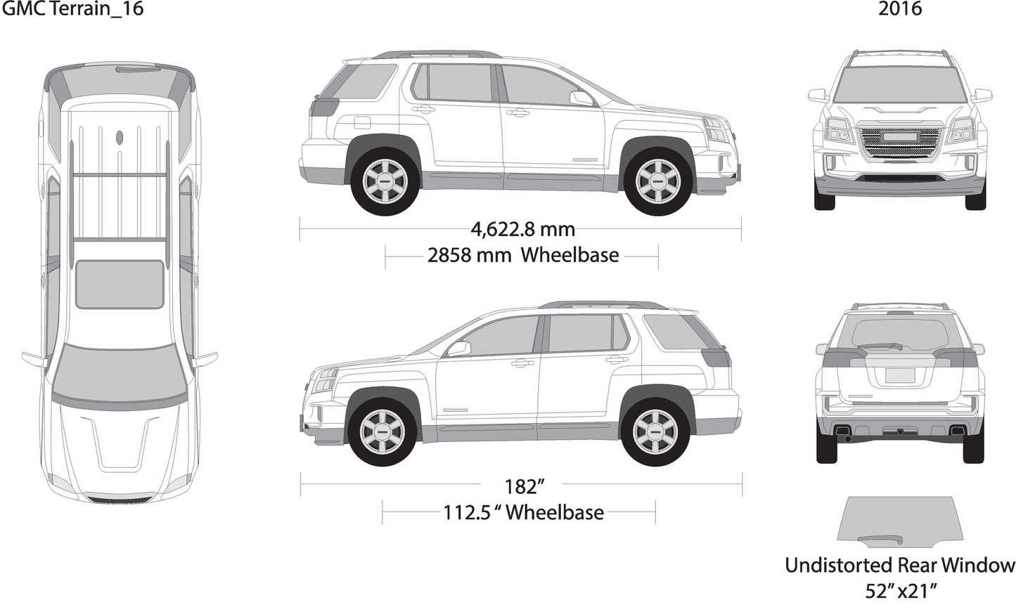 2016 Gmc Terrain V16 Vehicle Wrap Template
