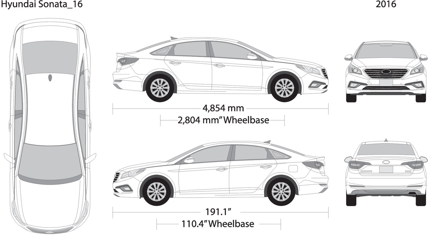 2016 Hyundai Sonata V16 Vehicle Wrap Template