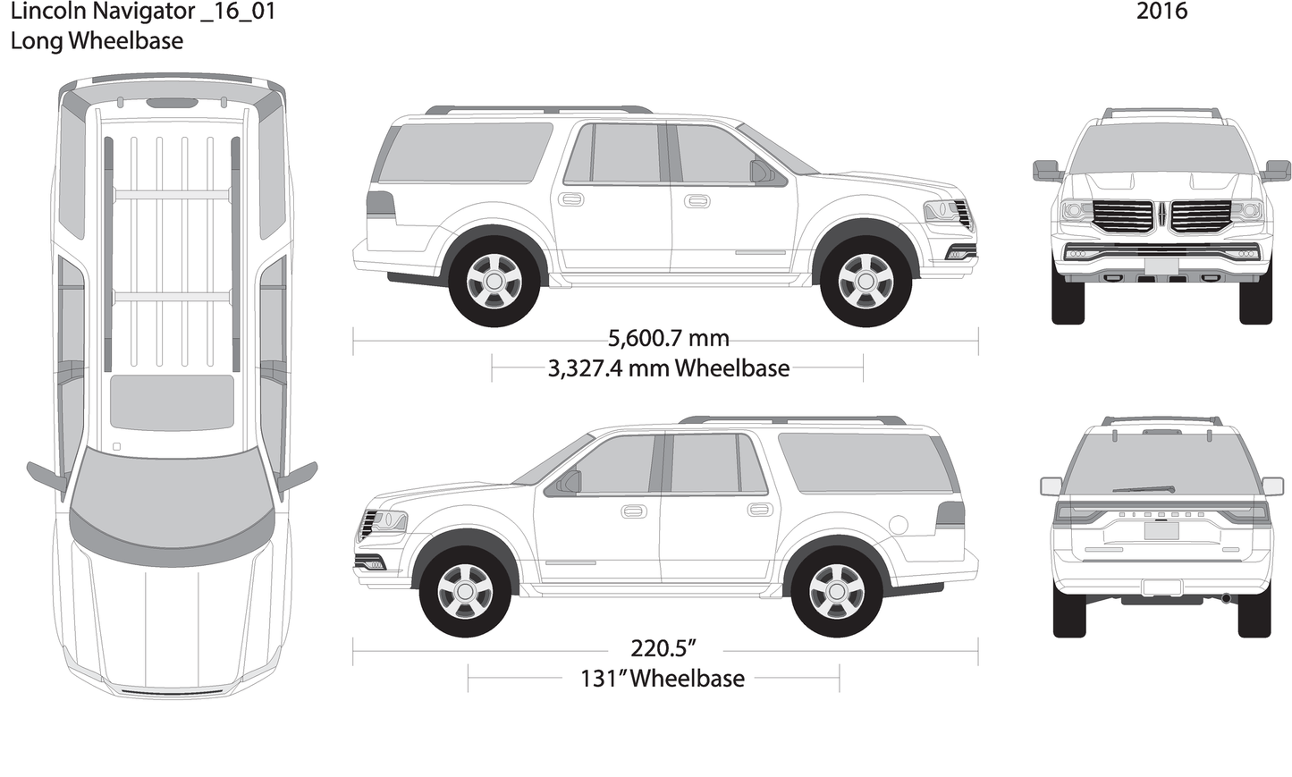 2016 Lincoln Navigator V01 Vehicle Wrap Template