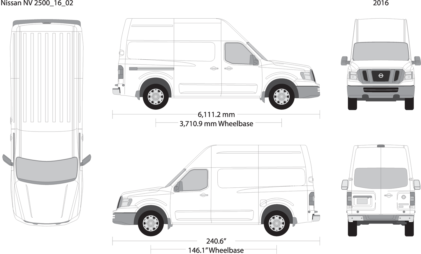2016 Nissan Nv Cargo 2500 V02 Vehicle Wrap Template