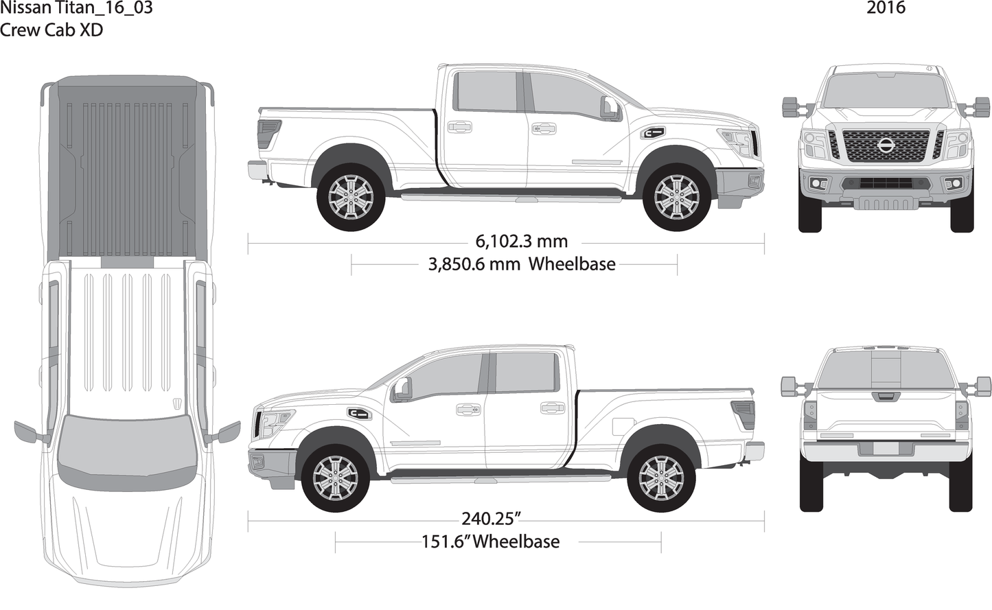 2016 Nissan Titan V03 Vehicle Wrap Template